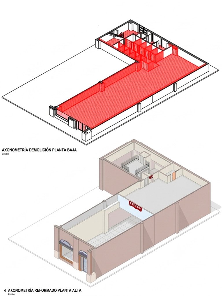 Modelado BIM — axonometrías del proyecto